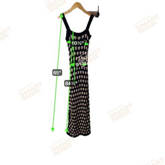 Boutique Crochet Knit Maxi Dress Black Ivory Y2k Resort Slit Sirencore Boho Sz S - Picture 7 of 7